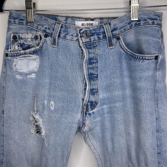 RE/DONE Distressed Straight Skinny Jeans - Picture 2 of 8